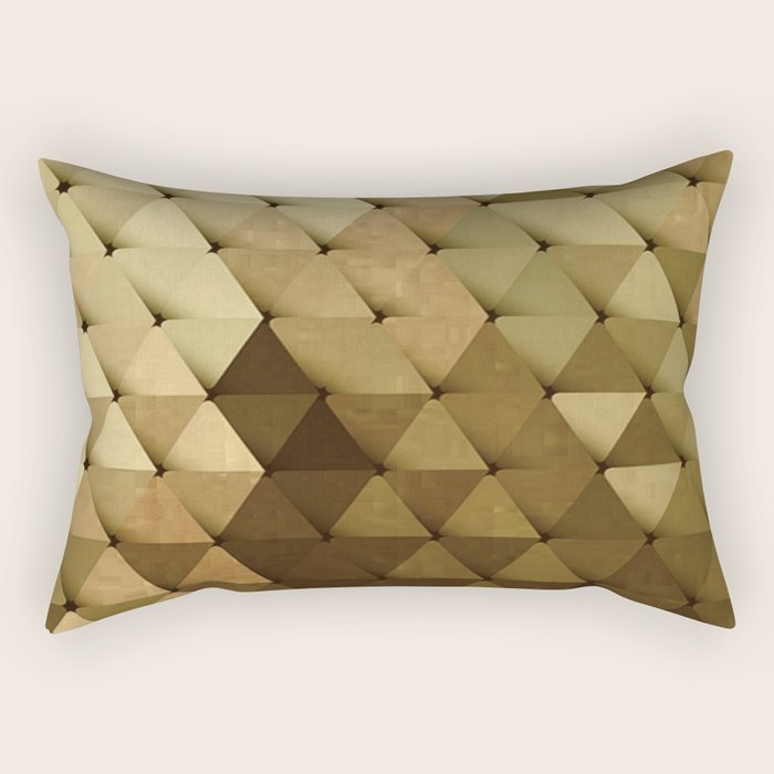 Triangles Yellow Brown Olive Green Rectangular Pillow Gallery Image 1