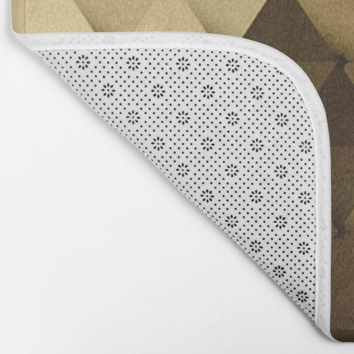 Triangles Yellow Brown Olive Green Bath Mat Gallery Image 2