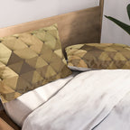 Triangles Yellow Brown Olive Green Pillow Sham Gallery Image 2