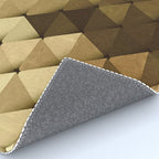 Triangles Yellow Brown Olive Green Rug Gallery Image 4