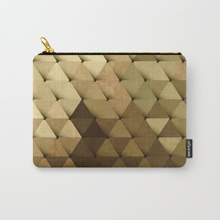 Triangles Yellow Brown Olive Green Carry All Pouch Gallery Image 1