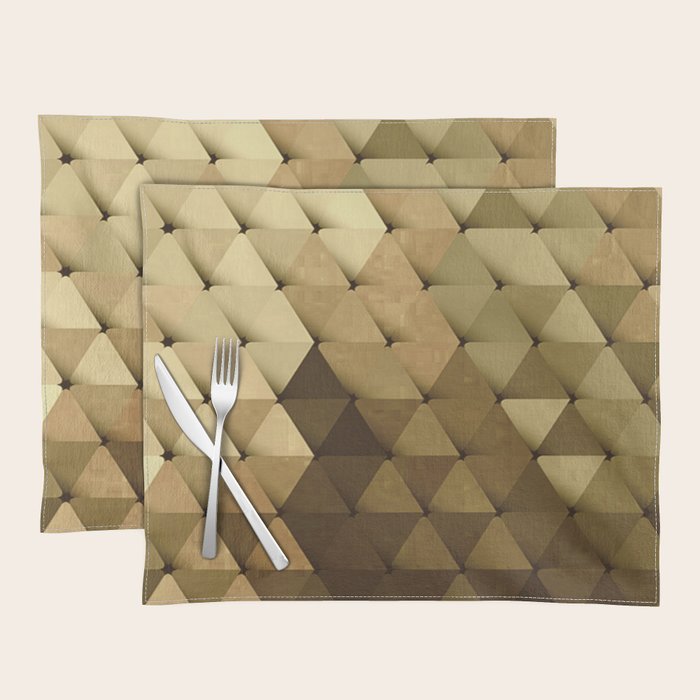 Triangles Yellow Brown Olive Green Placemat Gallery Image 1