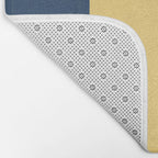 Modern, Color Block, Floral Prints, Blue and Yellow Bath Mat Gallery Image 2