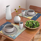Modern, Color Block, Floral Prints, Blue and Yellow Placemat Gallery Image 2