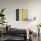 Modern, Color Block, Floral Prints, Blue and Yellow Wood Wall Art Gallery Image 2