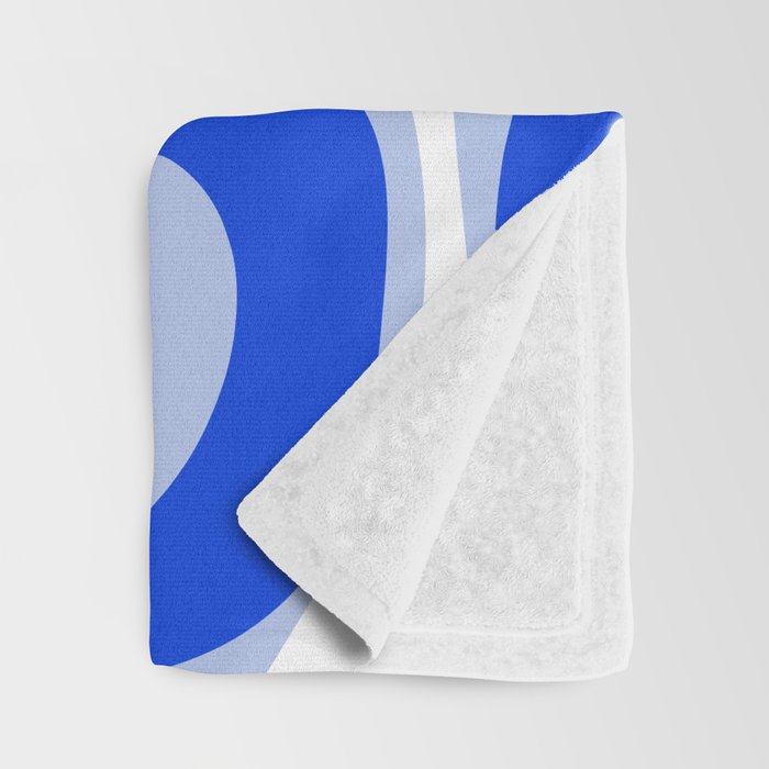 Modern Liquid Swirl Abstract Pattern Square Royal Blue, Light Blue, White Throw Blanket Gallery Image 3