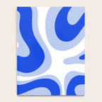 Modern Liquid Swirl Abstract Pattern Square Royal Blue, Light Blue, White Notebook Gallery Image 4