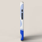Modern Liquid Swirl Abstract Pattern Square Royal Blue, Light Blue, White iPhone Case Gallery Image 2