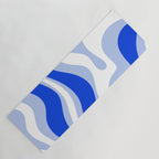 Modern Liquid Swirl Abstract Pattern Square Royal Blue, Light Blue, White Yoga Mat Gallery Image 1