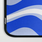 Modern Liquid Swirl Abstract Pattern Square Royal Blue, Light Blue, White Laptop Sleeve Gallery Image 3