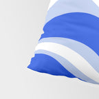Modern Liquid Swirl Abstract Pattern Square Royal Blue, Light Blue, White Pillow Sham Gallery Image 4
