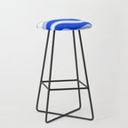 Modern Liquid Swirl Abstract Pattern Square Royal Blue, Light Blue, White Stool Gallery Image 1