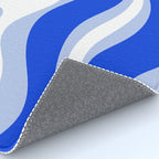 Modern Liquid Swirl Abstract Pattern Square Royal Blue, Light Blue, White Rug Gallery Image 4