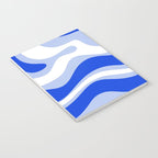 Modern Liquid Swirl Abstract Pattern Square Royal Blue, Light Blue, White Notebook Gallery Image 3