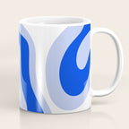 Modern Liquid Swirl Abstract Pattern Square Royal Blue, Light Blue, White Coffee Mug Gallery Image 1
