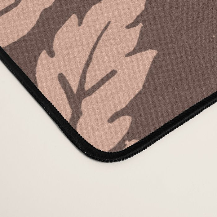 Heirloom Floral Block Print - Pink Brown Desk Mat Gallery Image 4
