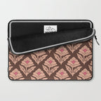 Heirloom Floral Block Print - Pink Brown Laptop Sleeve Gallery Image 2