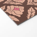 Heirloom Floral Block Print - Pink Brown Welcome Mat Gallery Image 2