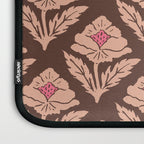 Heirloom Floral Block Print - Pink Brown Laptop Sleeve Gallery Image 3