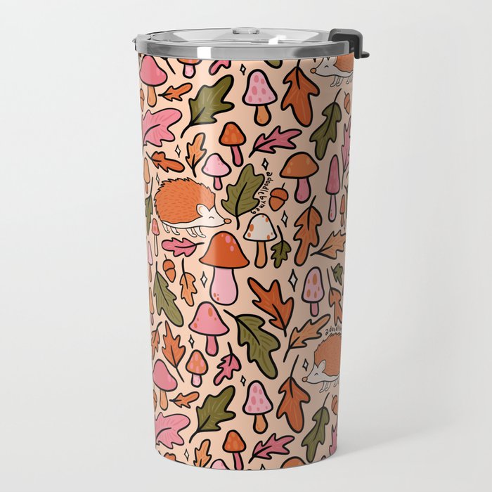 Hedgehog in the Autumn Print Travel Mug Gallery Image 2