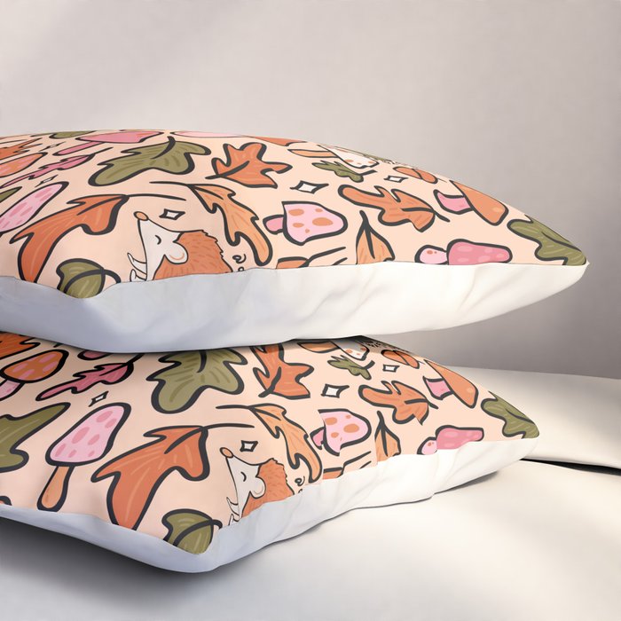 Hedgehog in the Autumn Print Pillow Sham Gallery Image 3