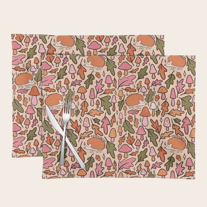 Hedgehog in the Autumn Print Placemat Gallery Image 1