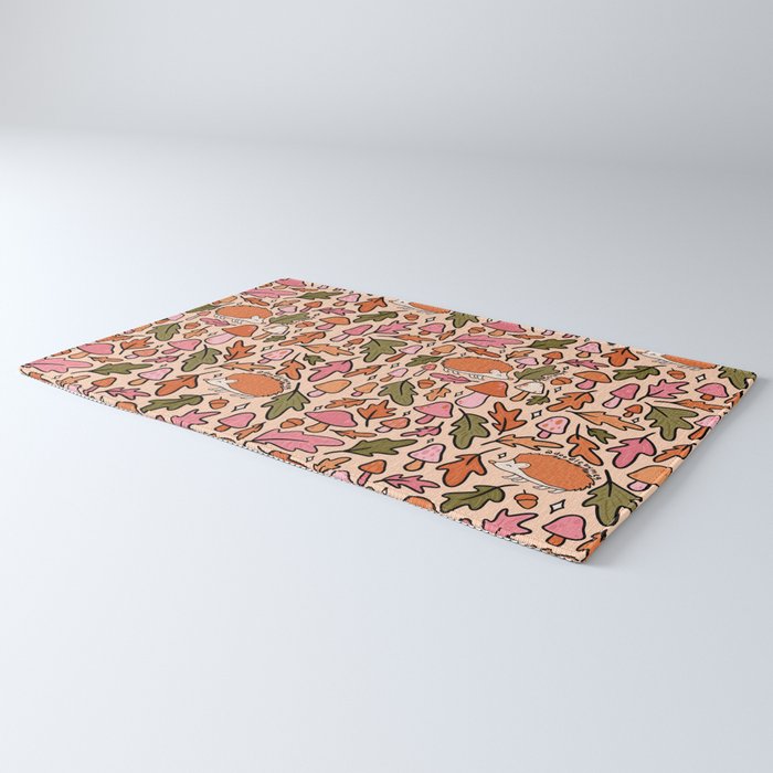 Hedgehog in the Autumn Print Rug Gallery Image 3