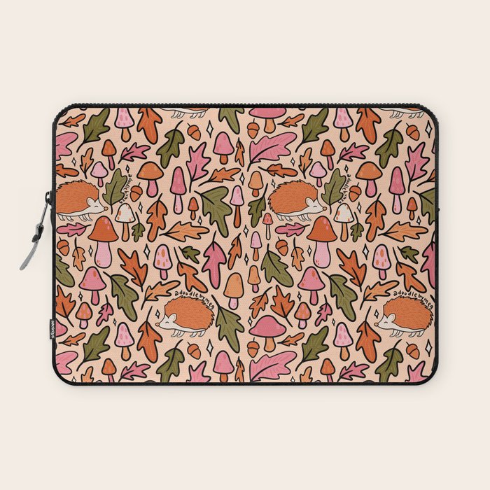Hedgehog in the Autumn Print Laptop Sleeve Gallery Image 1