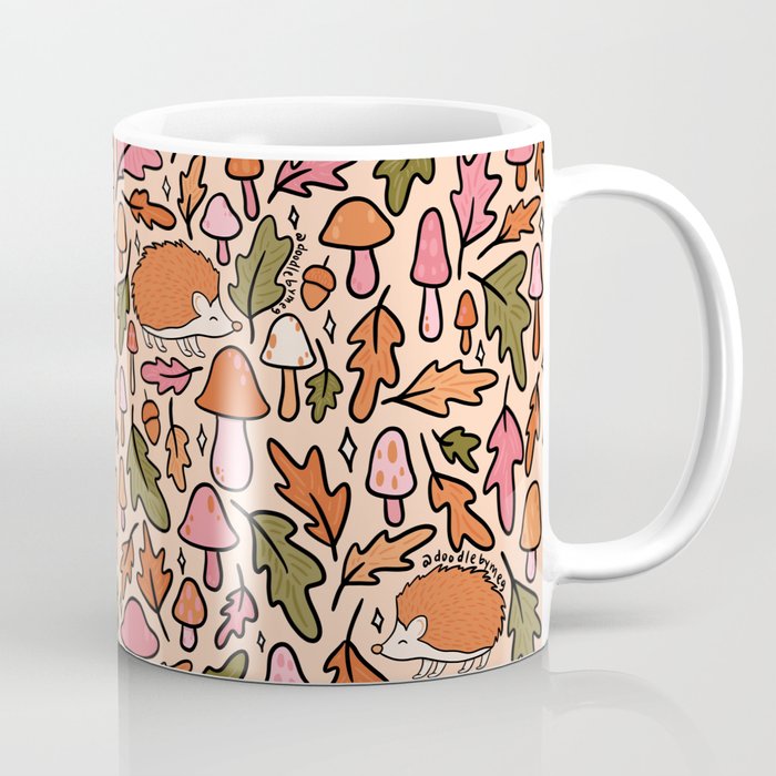 Hedgehog in the Autumn Print Coffee Mug Gallery Image 1