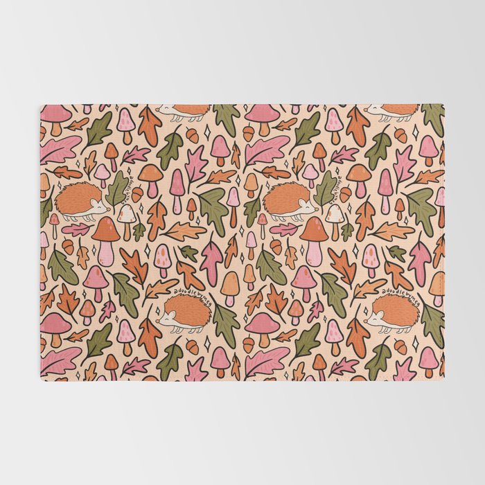 Hedgehog in the Autumn Print Rug Gallery Image 2