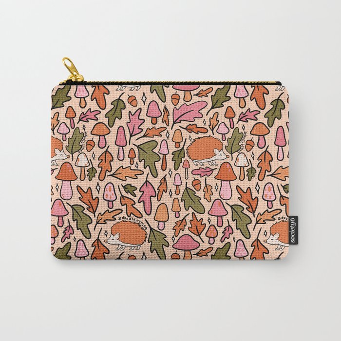 Hedgehog in the Autumn Print Carry All Pouch Gallery Image 1