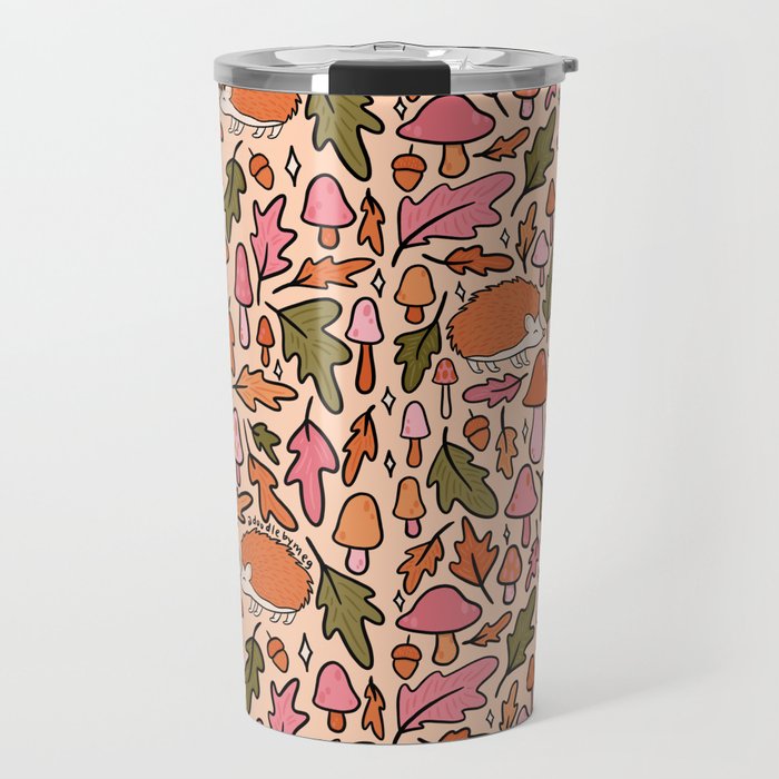 Hedgehog in the Autumn Print Travel Mug Gallery Image 1