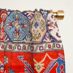North And South Vine Red Medallion Kazak Persian Rug Window Curtain Gallery Image 2