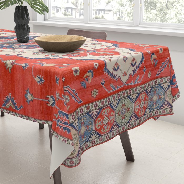 North And South Vine Red Medallion Kazak Persian Rug Tablecloth Gallery Image 3