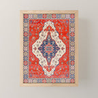 North And South Vine Red Medallion Kazak Persian Rug Mini Art Print Gallery Image 1