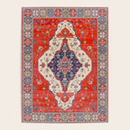 North And South Vine Red Medallion Kazak Persian Rug Poster Gallery Image 4