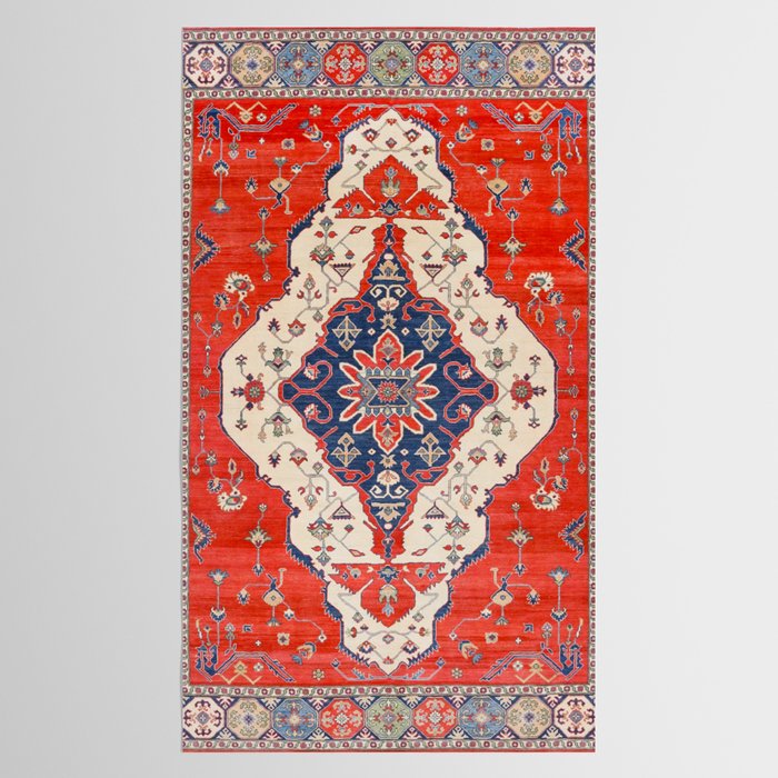 North And South Vine Red Medallion Kazak Persian Rug Tablecloth Gallery Image 2