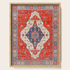 North And South Vine Red Medallion Kazak Persian Rug Serving Tray Gallery Image 1