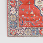 North And South Vine Red Medallion Kazak Persian Rug Poster Gallery Image 3