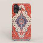 North And South Vine Red Medallion Kazak Persian Rug iPhone Case Gallery Image 1