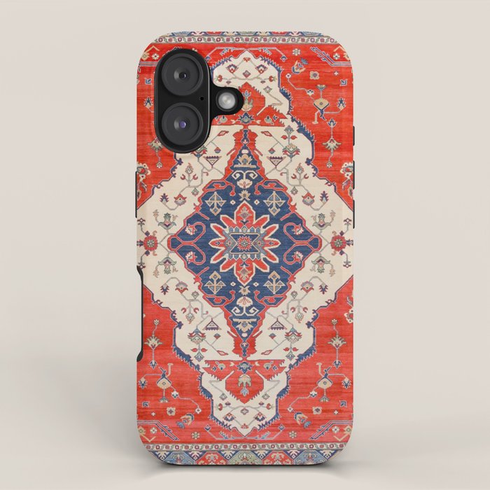 North And South Vine Red Medallion Kazak Persian Rug iPhone Case Gallery Image 1