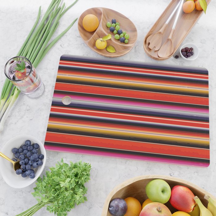 Orange Sarape Saltillo Cutting Board Gallery Image 2