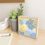 Modern, Floral Prints, Summer, Yellow and Blue Mini Art Print Gallery Image 2