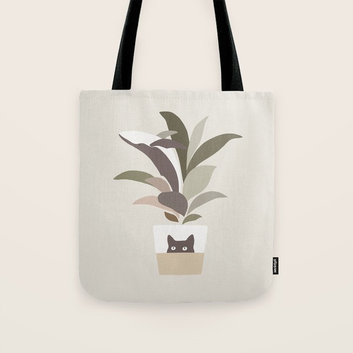 Cat and Plant 29: A Leaf of Whale Tote Bag Gallery Image 1