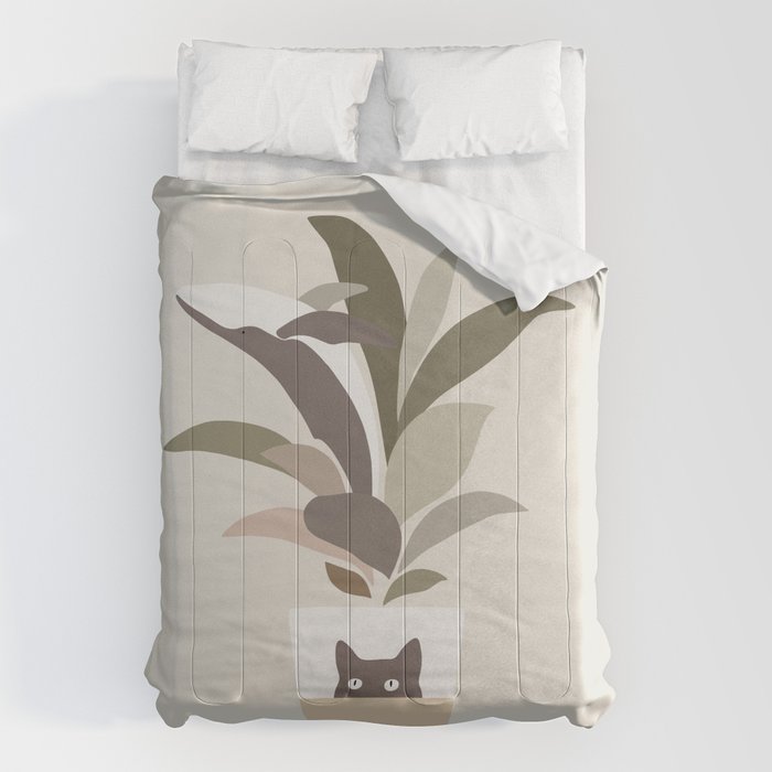 Cat and Plant 29: A Leaf of Whale Comforter Gallery Image 1