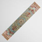 Antique French Rose Blue Aubusson  Table Runner Gallery Image 3