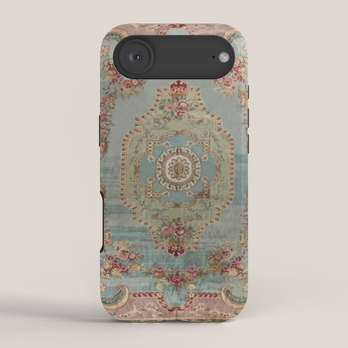 Antique French Rose Blue Aubusson  iPhone Case Gallery Image 2