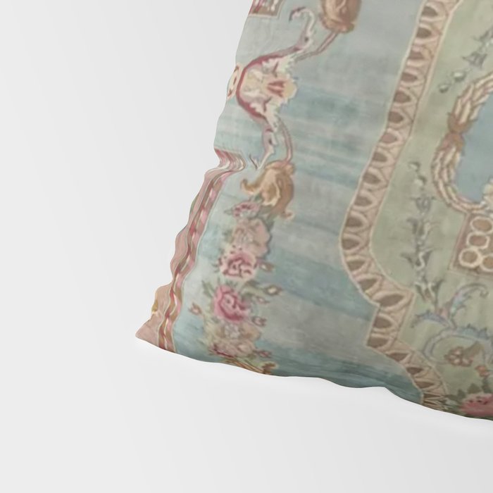 Antique French Rose Blue Aubusson  Pillow Sham Gallery Image 4