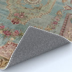 Antique French Rose Blue Aubusson  Rug Gallery Image 4