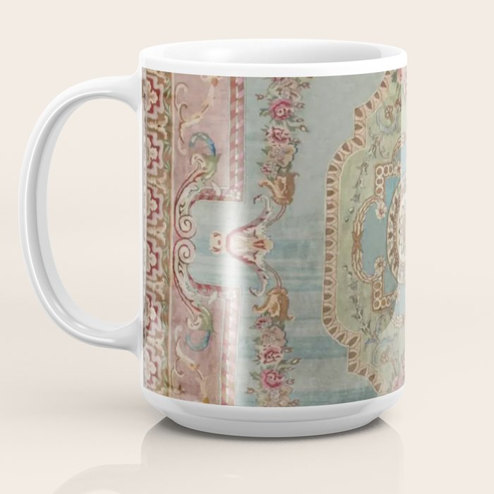 Antique French Rose Blue Aubusson  Coffee Mug Gallery Image 3